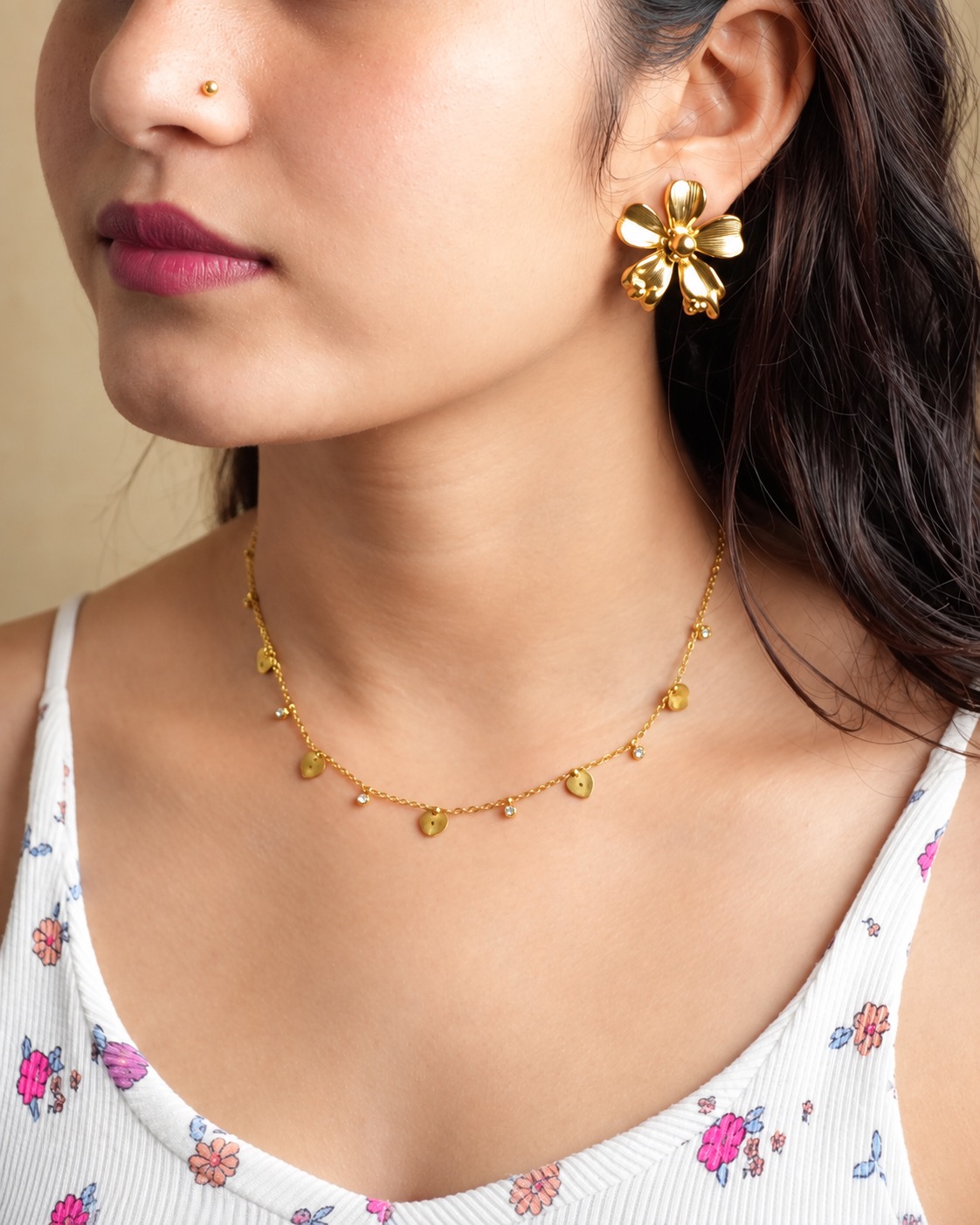 Heart all over the neckless-Aura — POKA demi-fine jewellery (view 2)