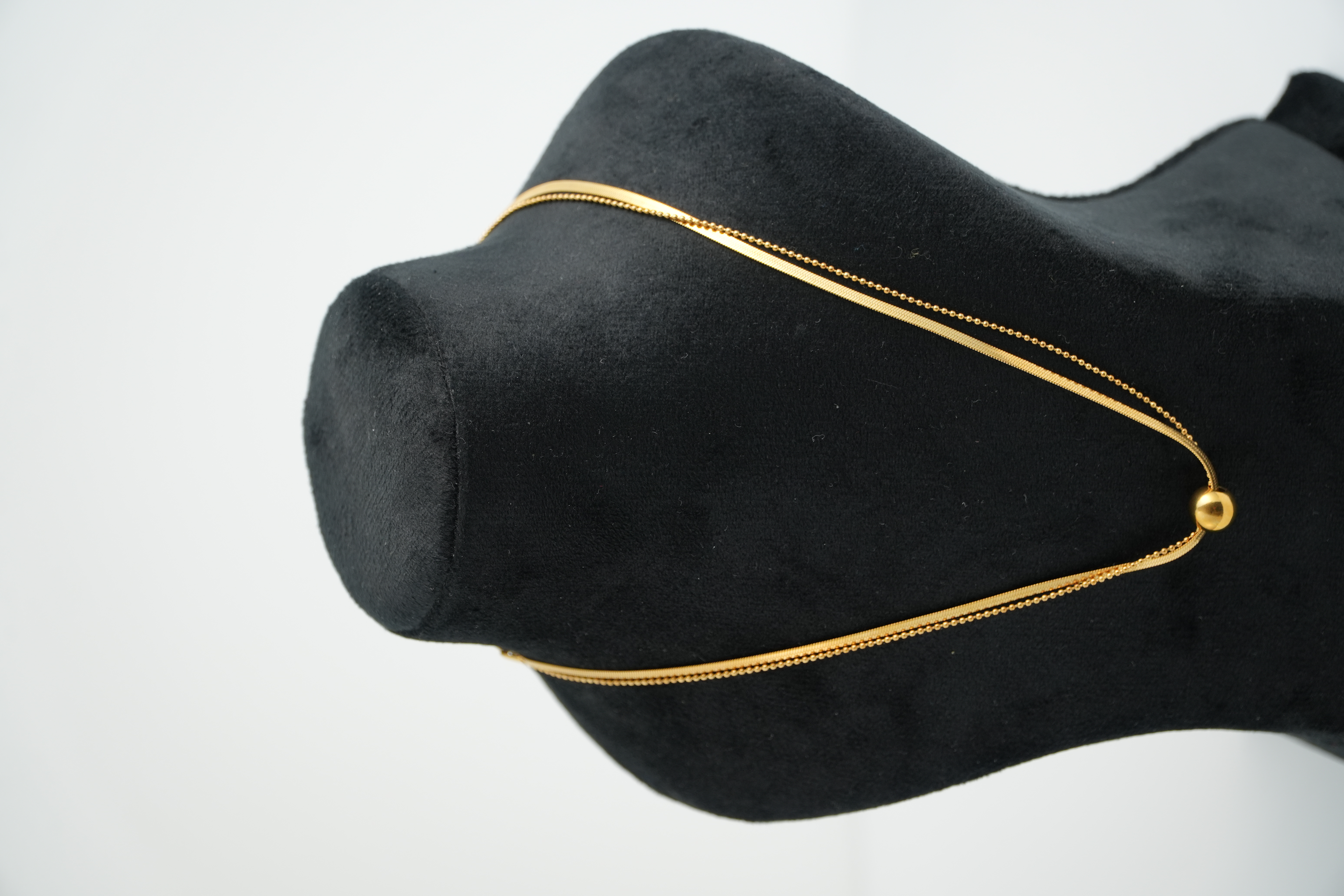 18K Gold Plated Double Layer Bead Necklace – Golden Orb — POKA demi-fine jewellery (view 2)